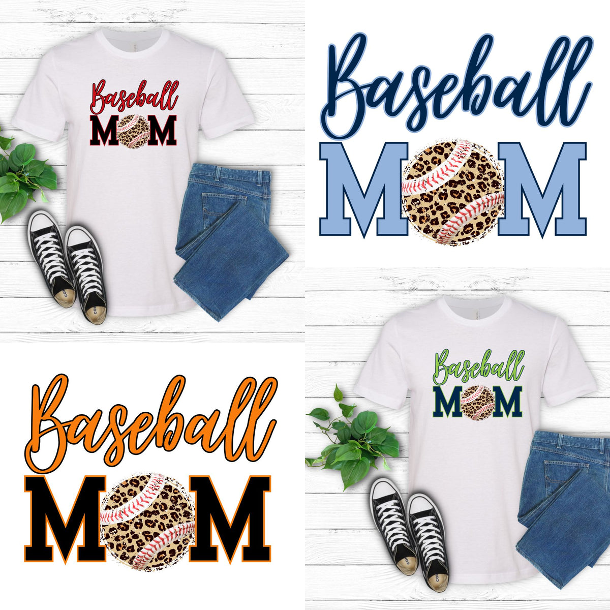 Baseball Mom Leopard Tee