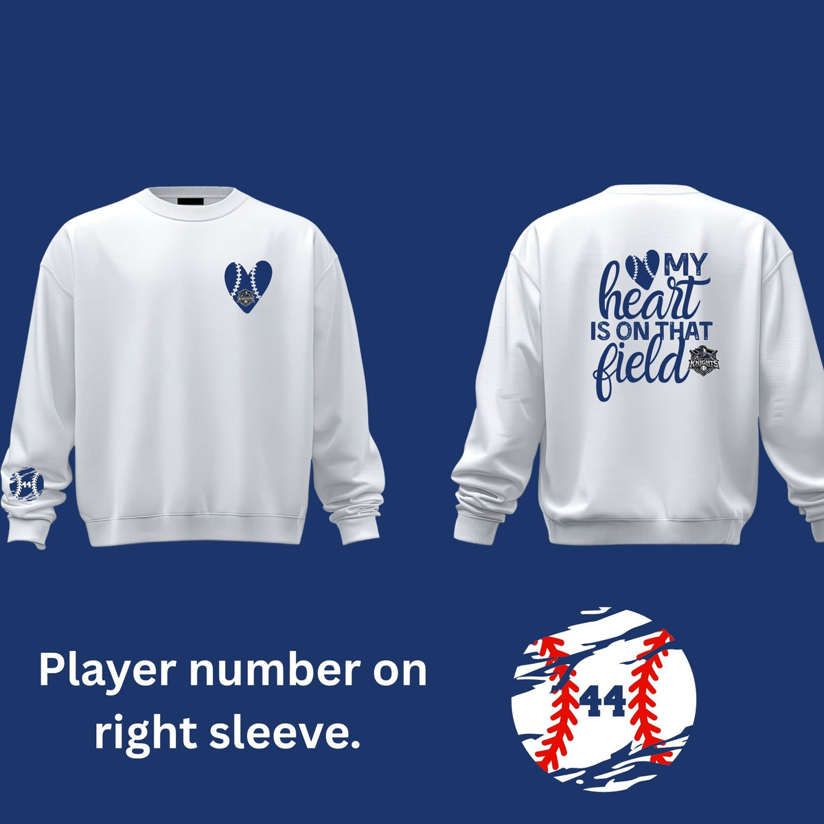 My Heart Is on That Field – Baseball Mom Crewneck