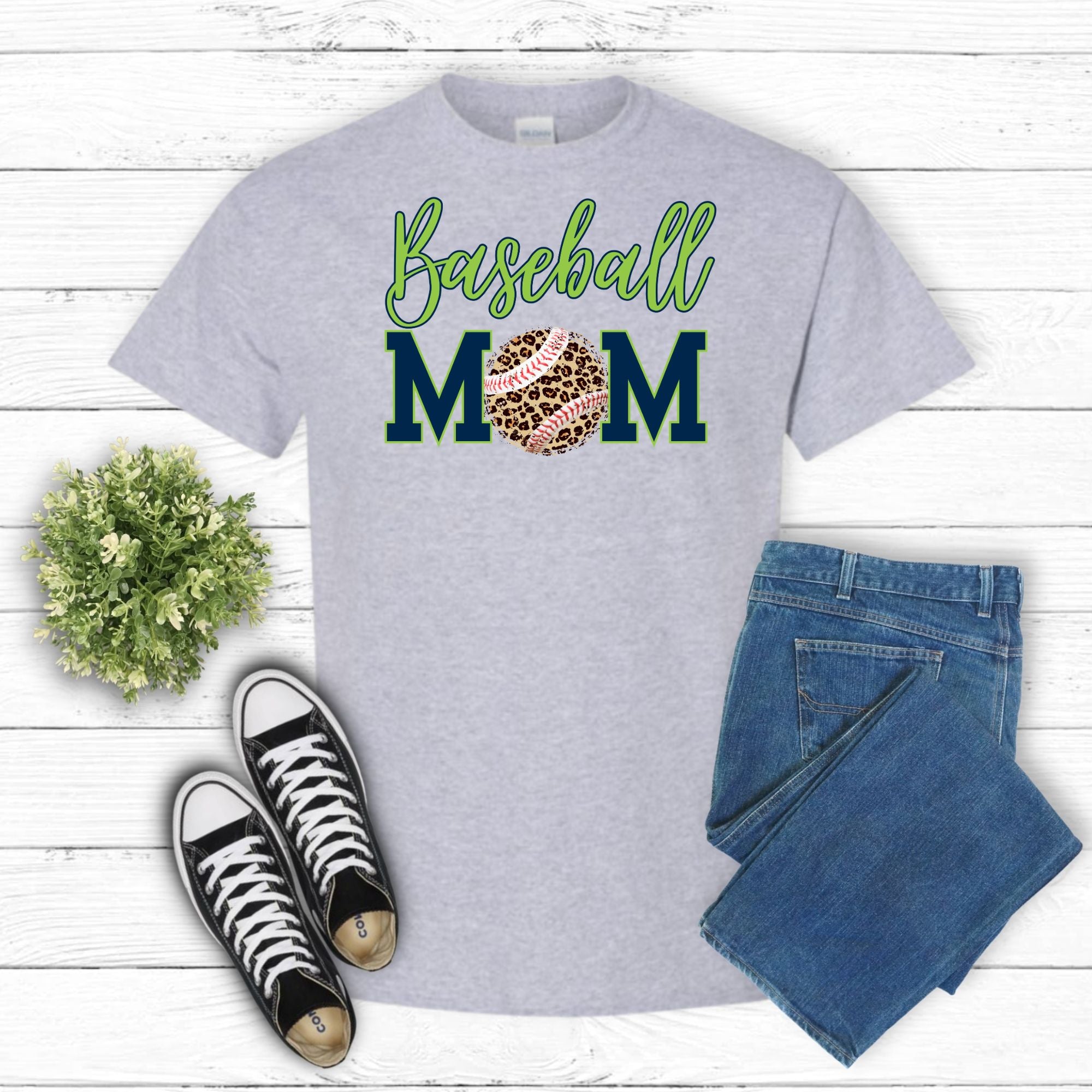 Baseball Mom Leopard Tee