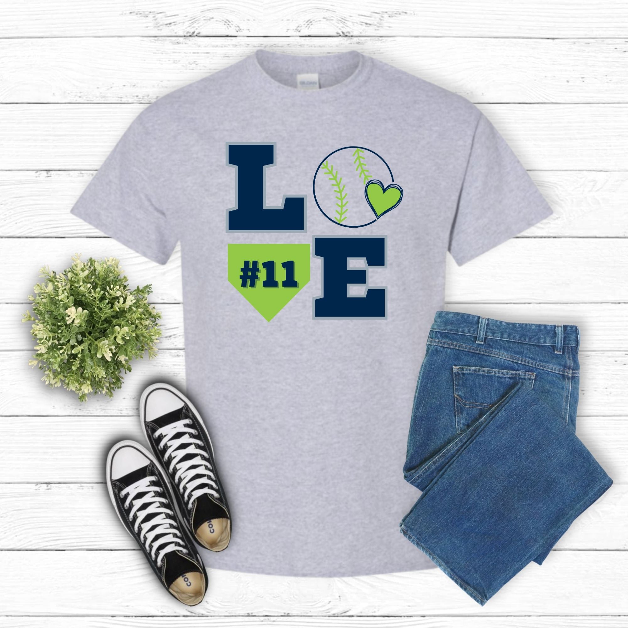 Love Baseball Personalized Tee