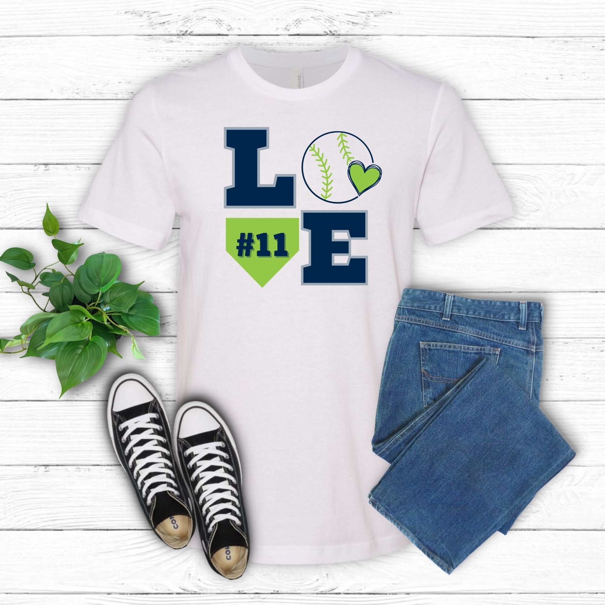 Love Baseball Personalized Tee