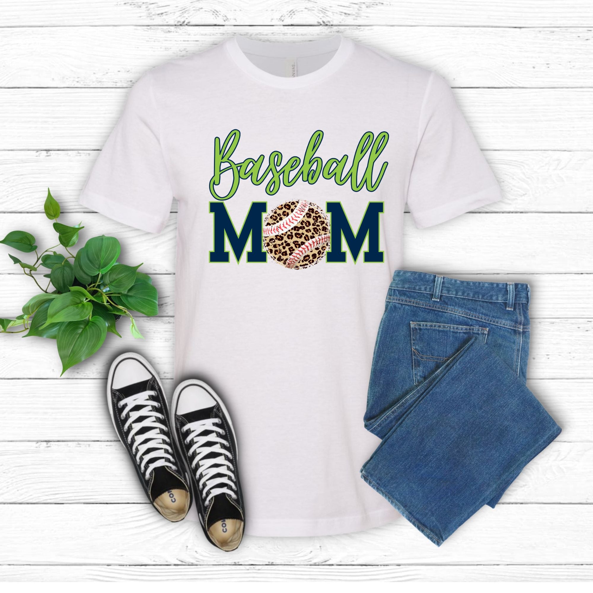 Baseball Mom Leopard Tee