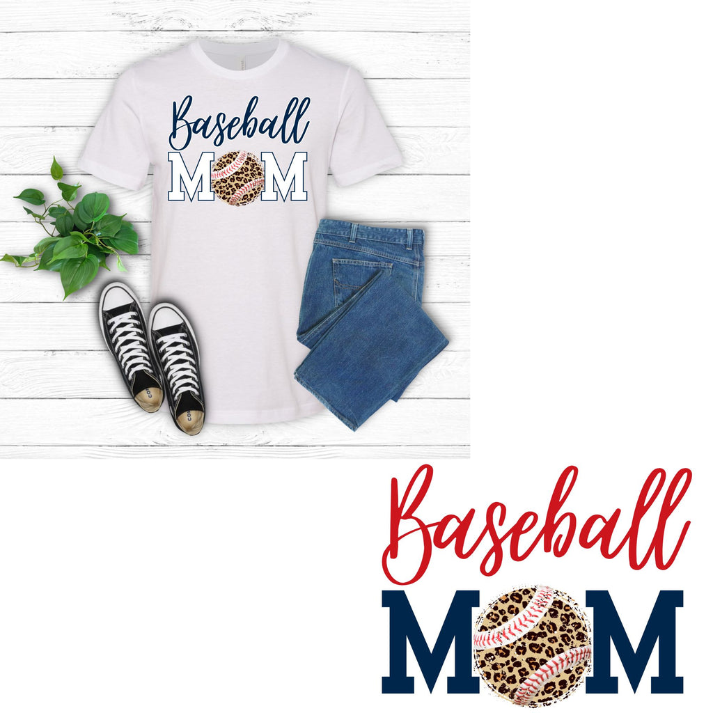 Baseball Mom Leopard Tee