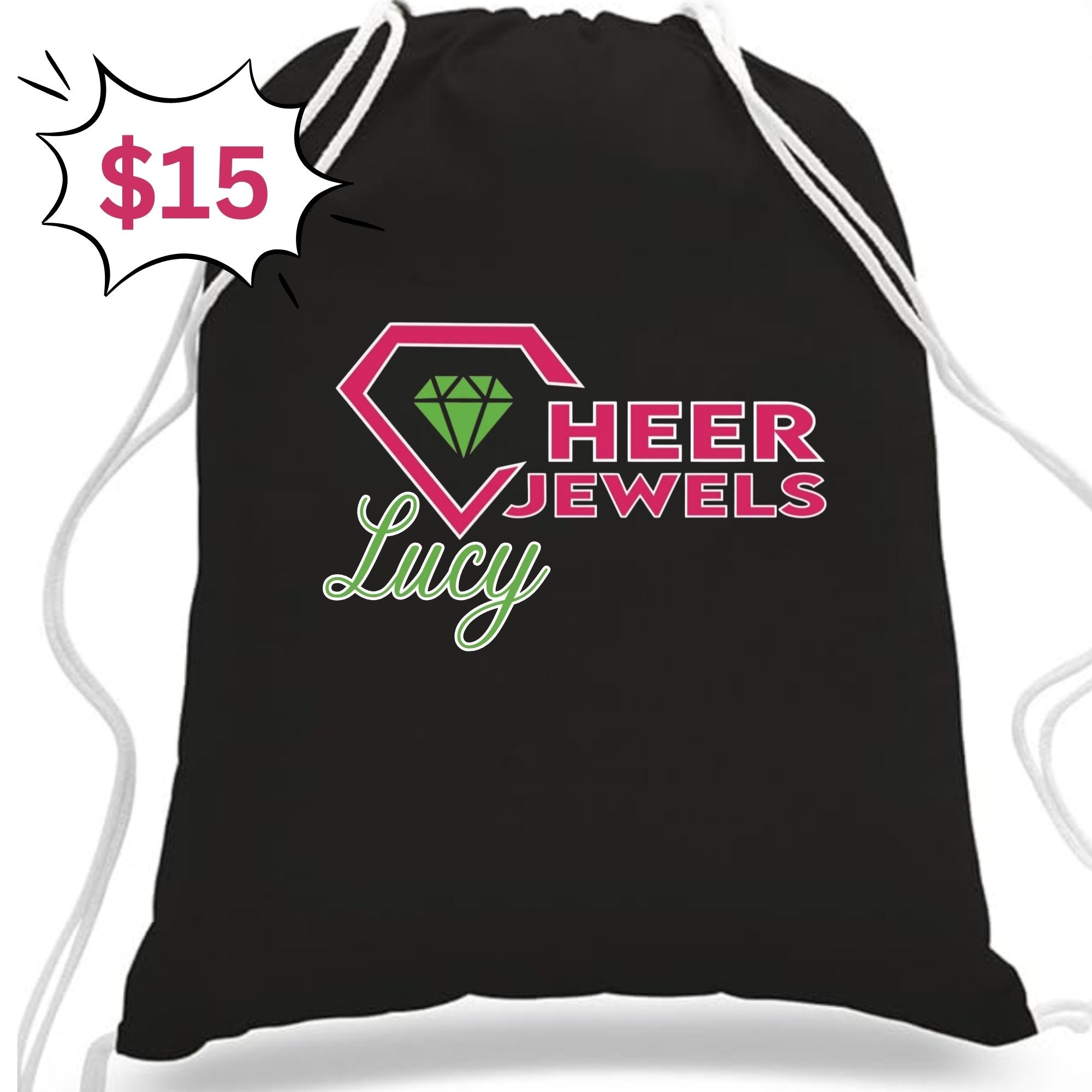 Cheer Jewels Personalized Pull String Bag
