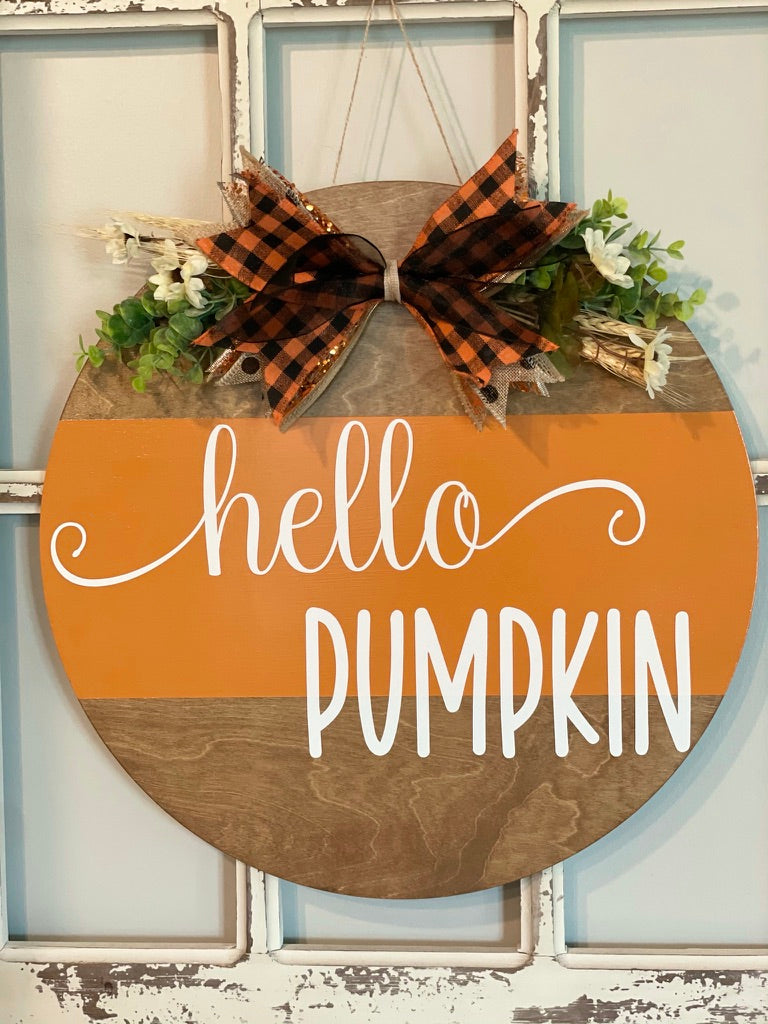 Hello Pumpkin Door Round