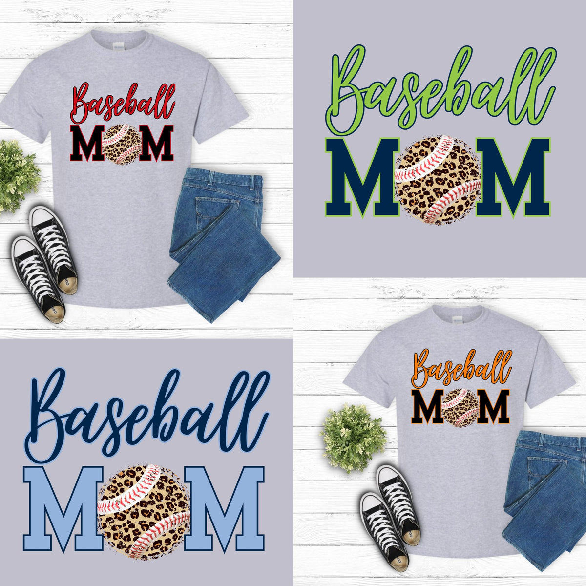Baseball Mom Leopard Tee