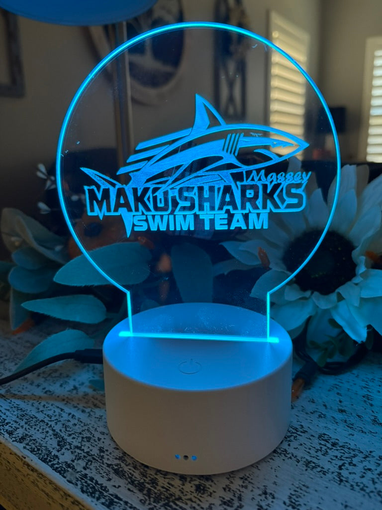 Massey Mako Sharks Acrylic LED Light