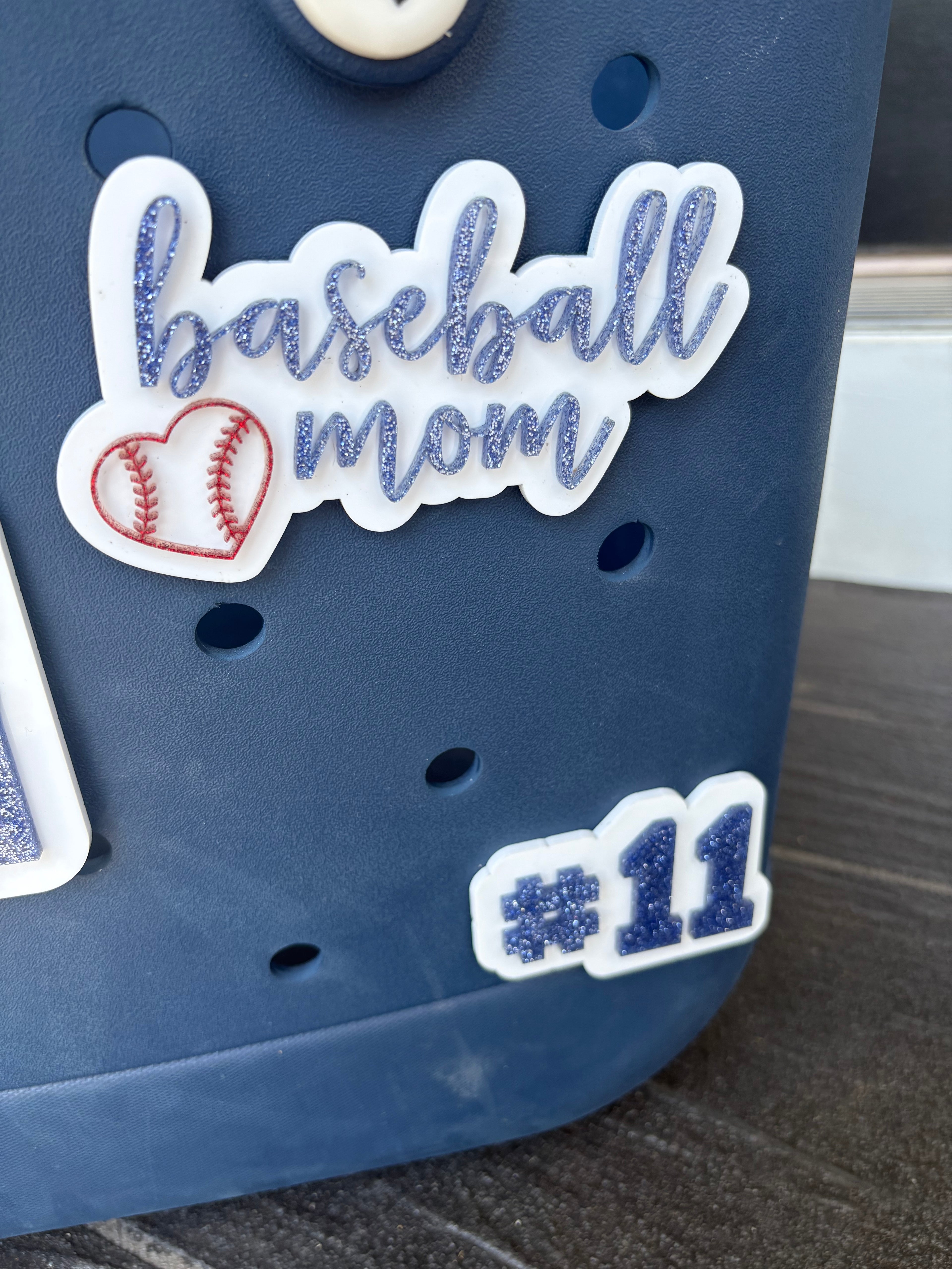 Baseball Mom Acrylic Bogg Bag Tag