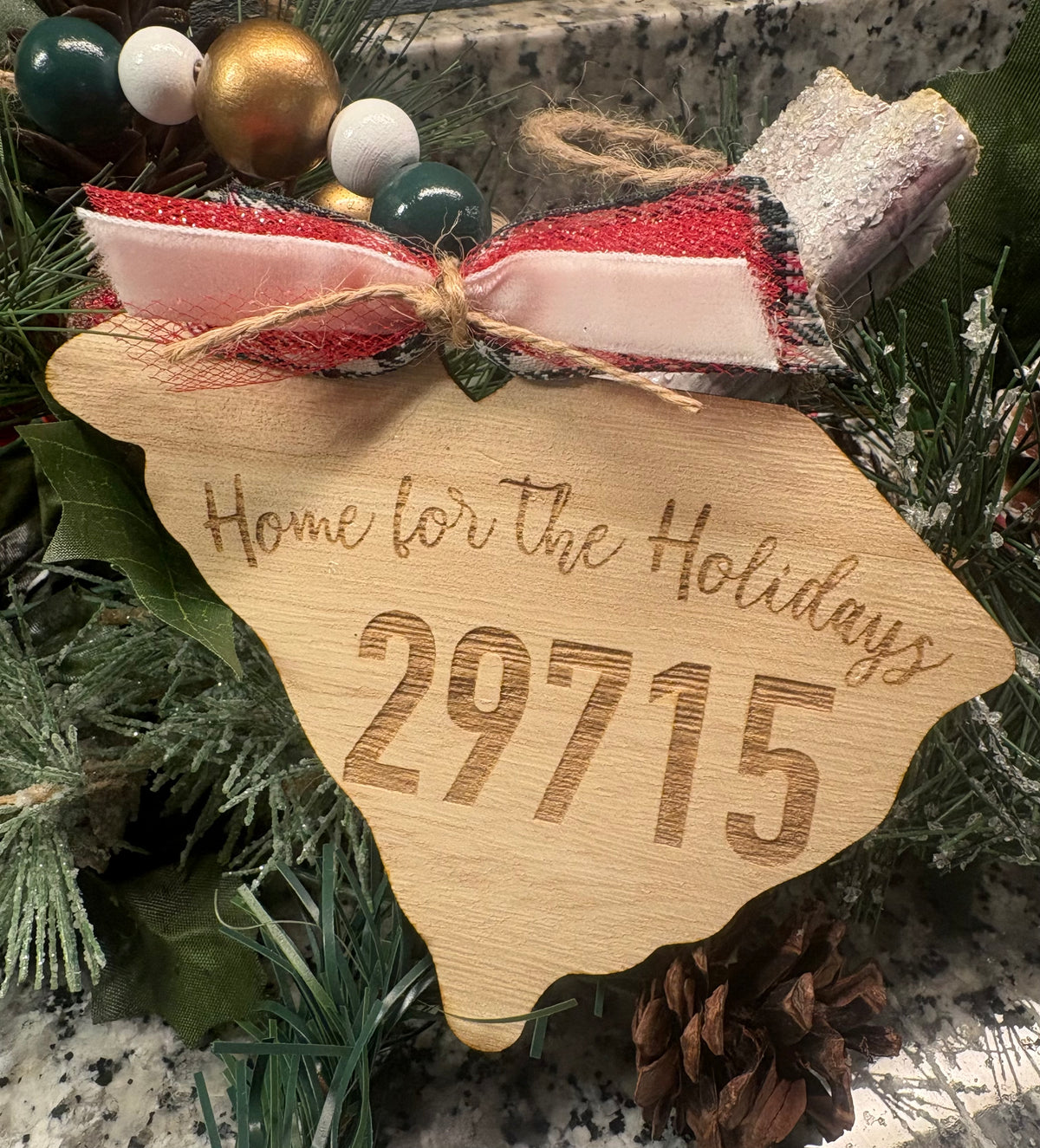 Personalized Home for the Holidays State Ornament