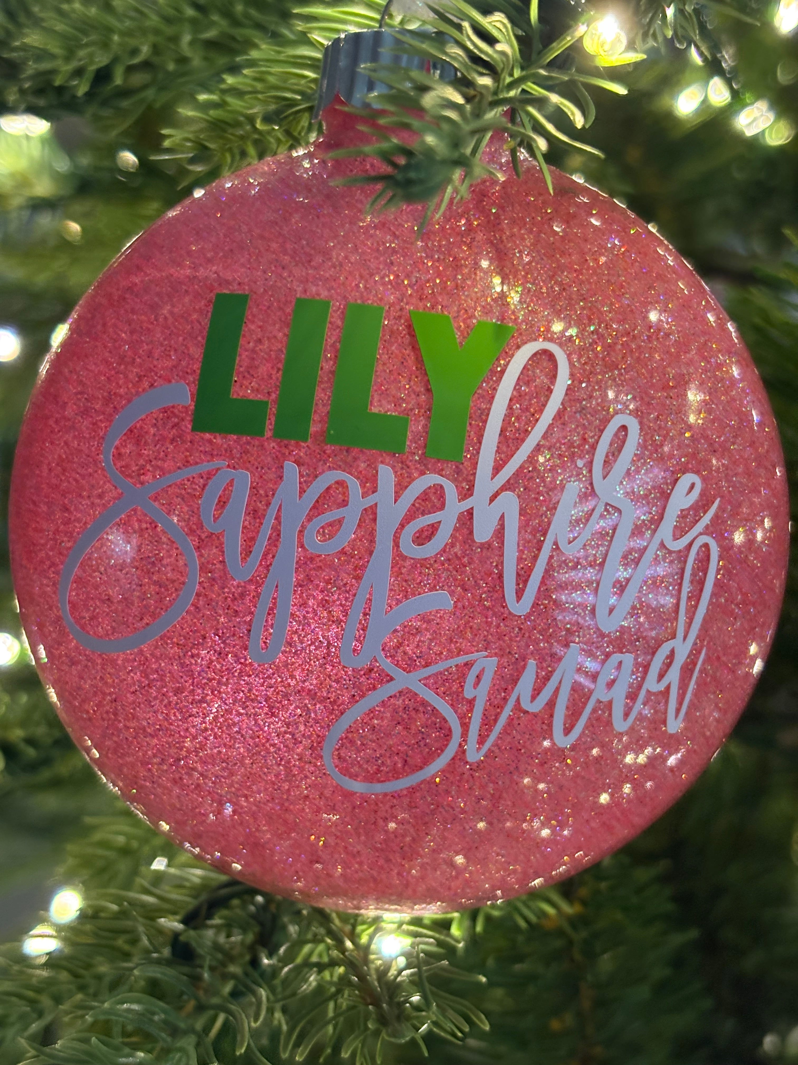 Personalized Double-Sided Glitter Ornament