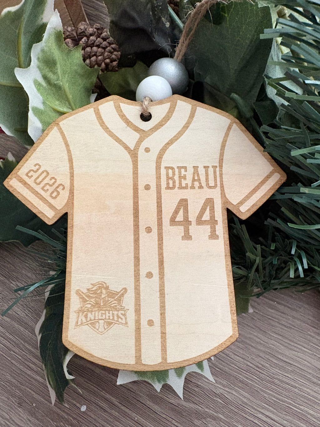 Personalized Baseball Jersey Christmas Ornament