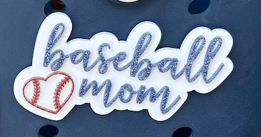 Baseball Mom Acrylic Bogg Bag Tag